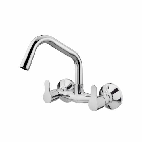 Sink Mixer Wall Mounted with Long Swinging Spout Chrome